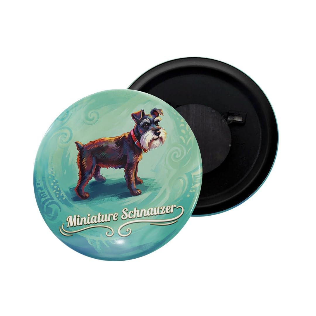 dhcrafts Fridge Magnet Blue Color Miniature Schnauzer Pet Dog Glossy Finish Design Pack of 1