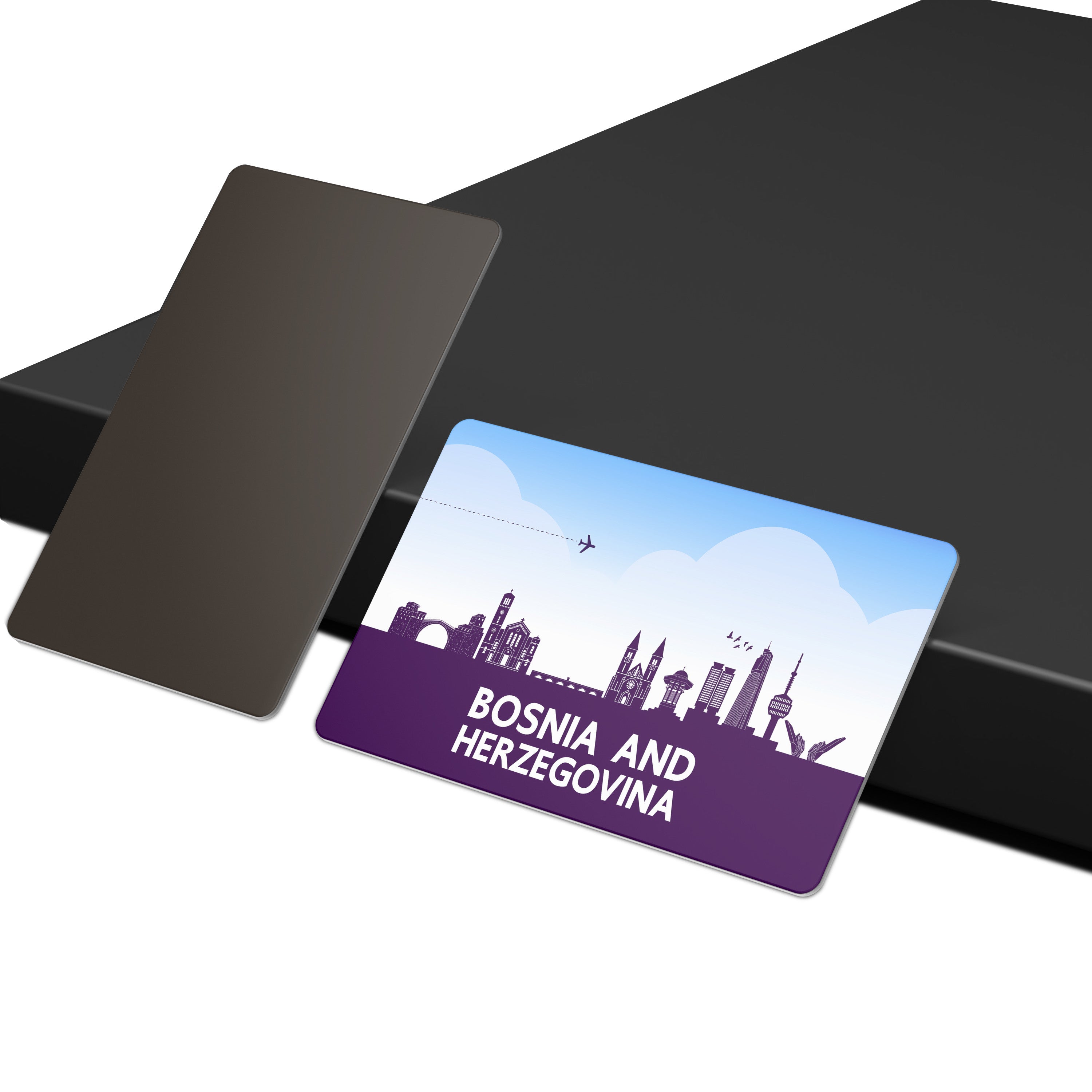 dhcrafts Fridge Magnet Rectangle Acrylic Glass (8.6 x 5.4 cm) Purple Bosnia And Herzegovina Design Pack of 1