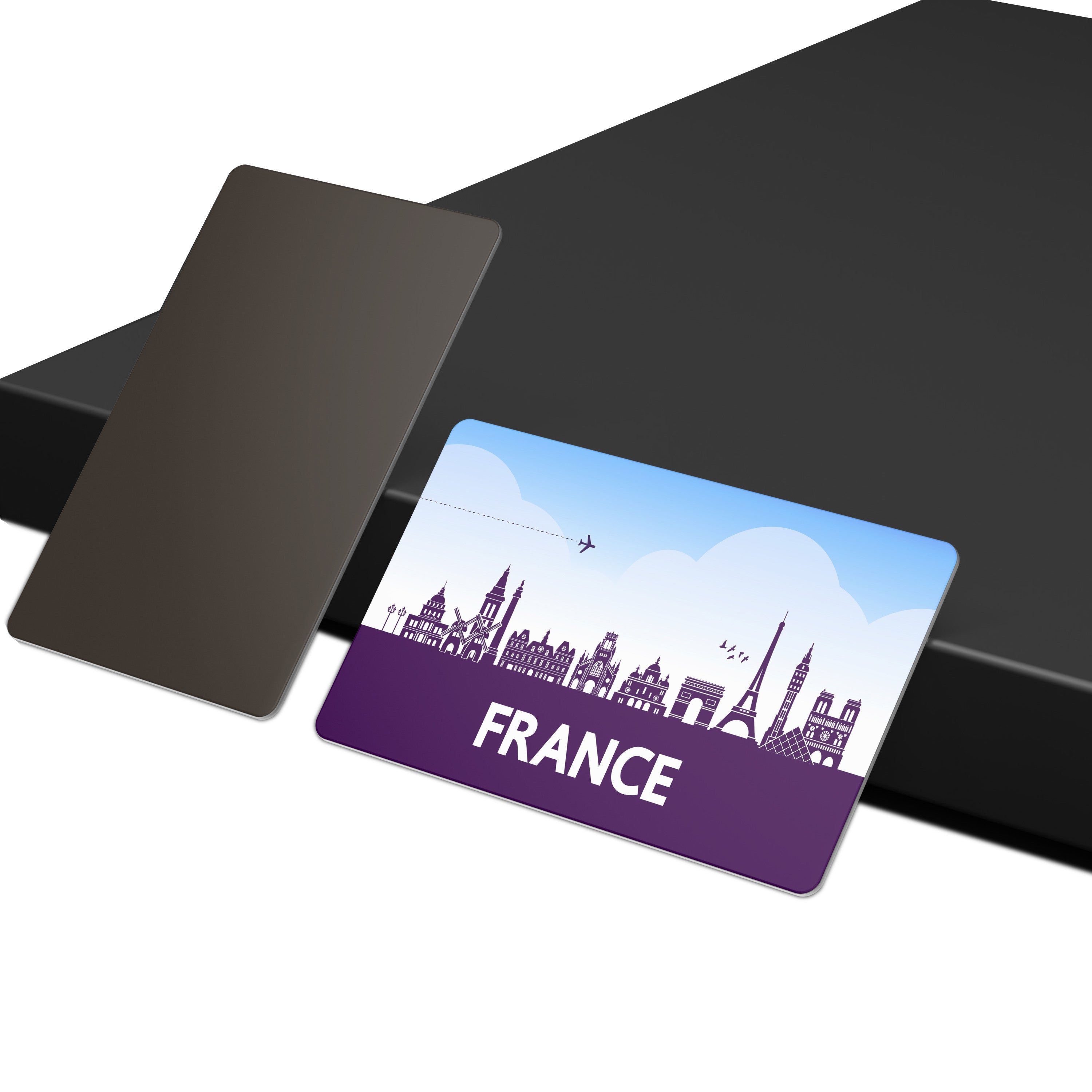 dhcrafts Fridge Magnet Rectangle Acrylic Glass (8.6 x 5.4 cm) Purple France Design Pack of 1