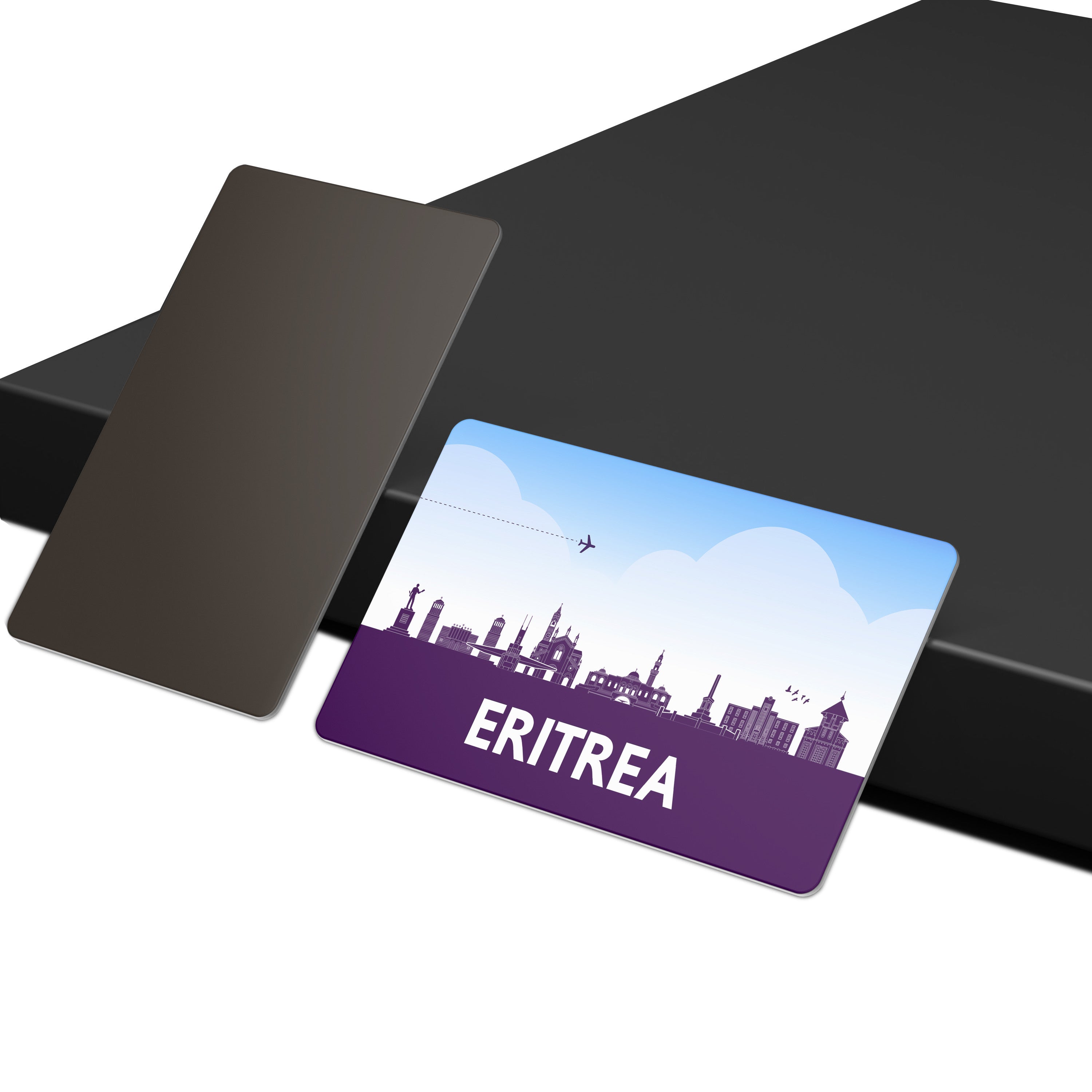 dhcrafts Fridge Magnet Rectangle Acrylic Glass (8.6 x 5.4 cm) Purple Eritrea Design Pack of 1