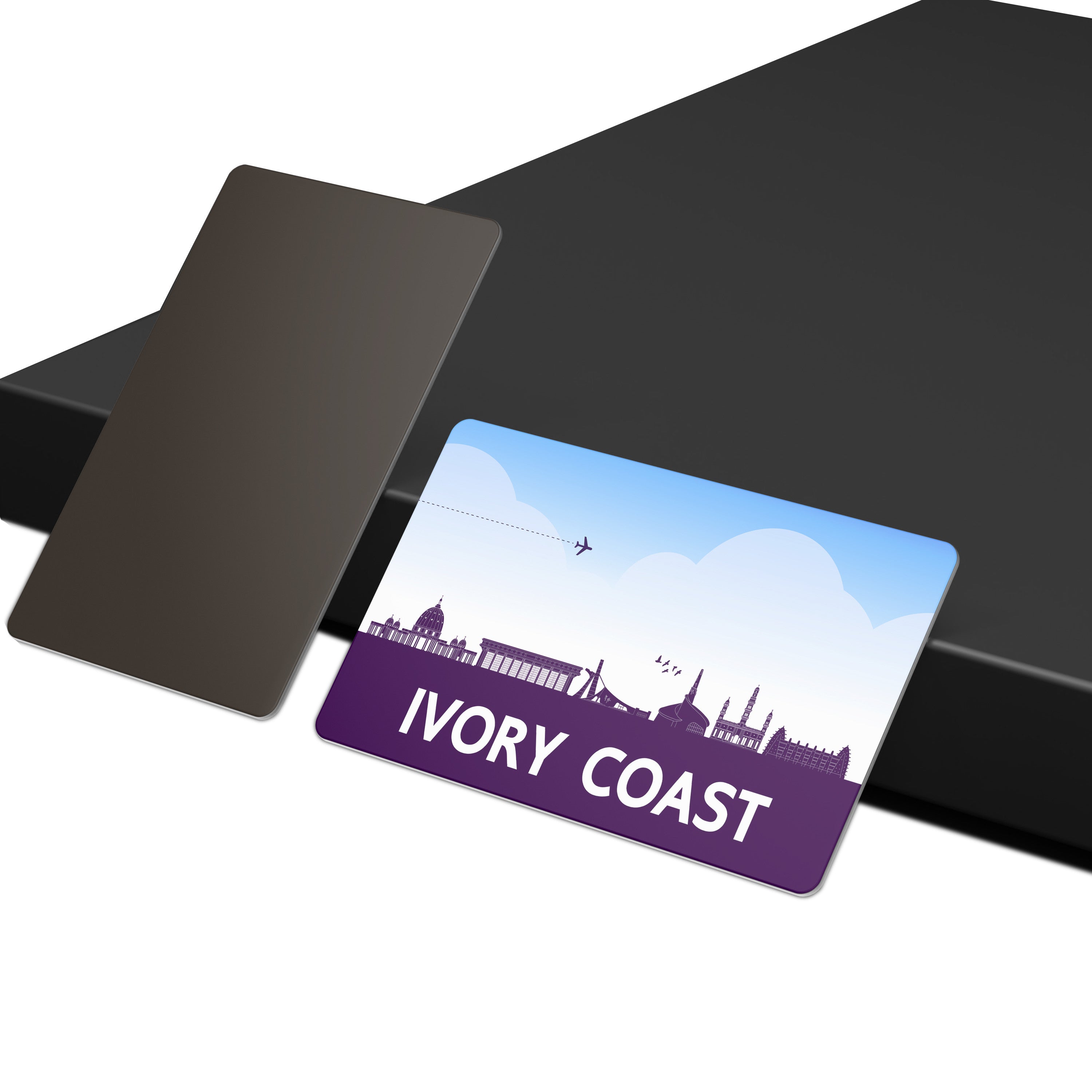 dhcrafts Fridge Magnet Rectangle Acrylic Glass (8.6 x 5.4 cm) Purple Ivory Coast Design Pack of 1