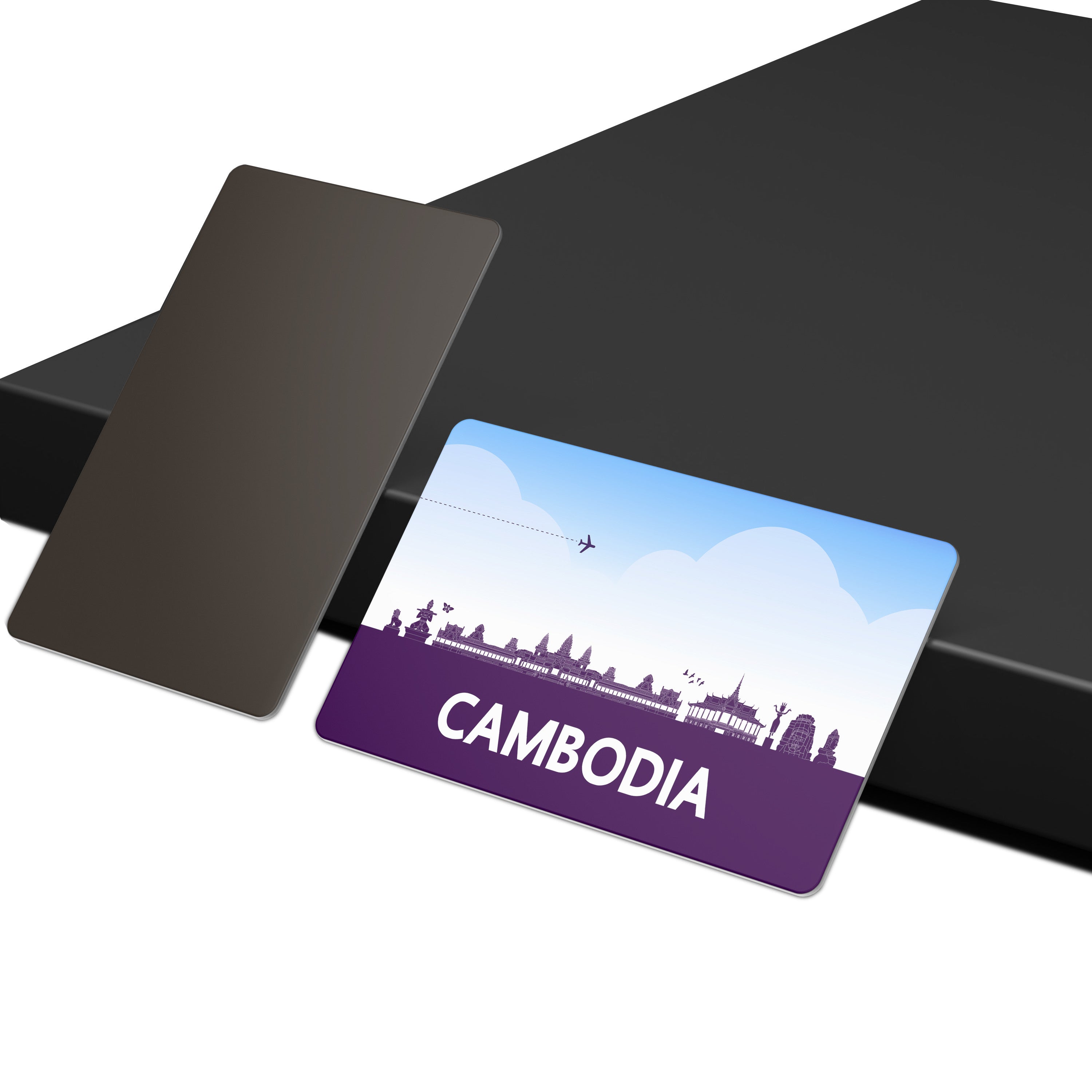 dhcrafts Fridge Magnet Rectangle Acrylic Glass (8.6 x 5.4 cm) Purple Combodia Design Pack of 1