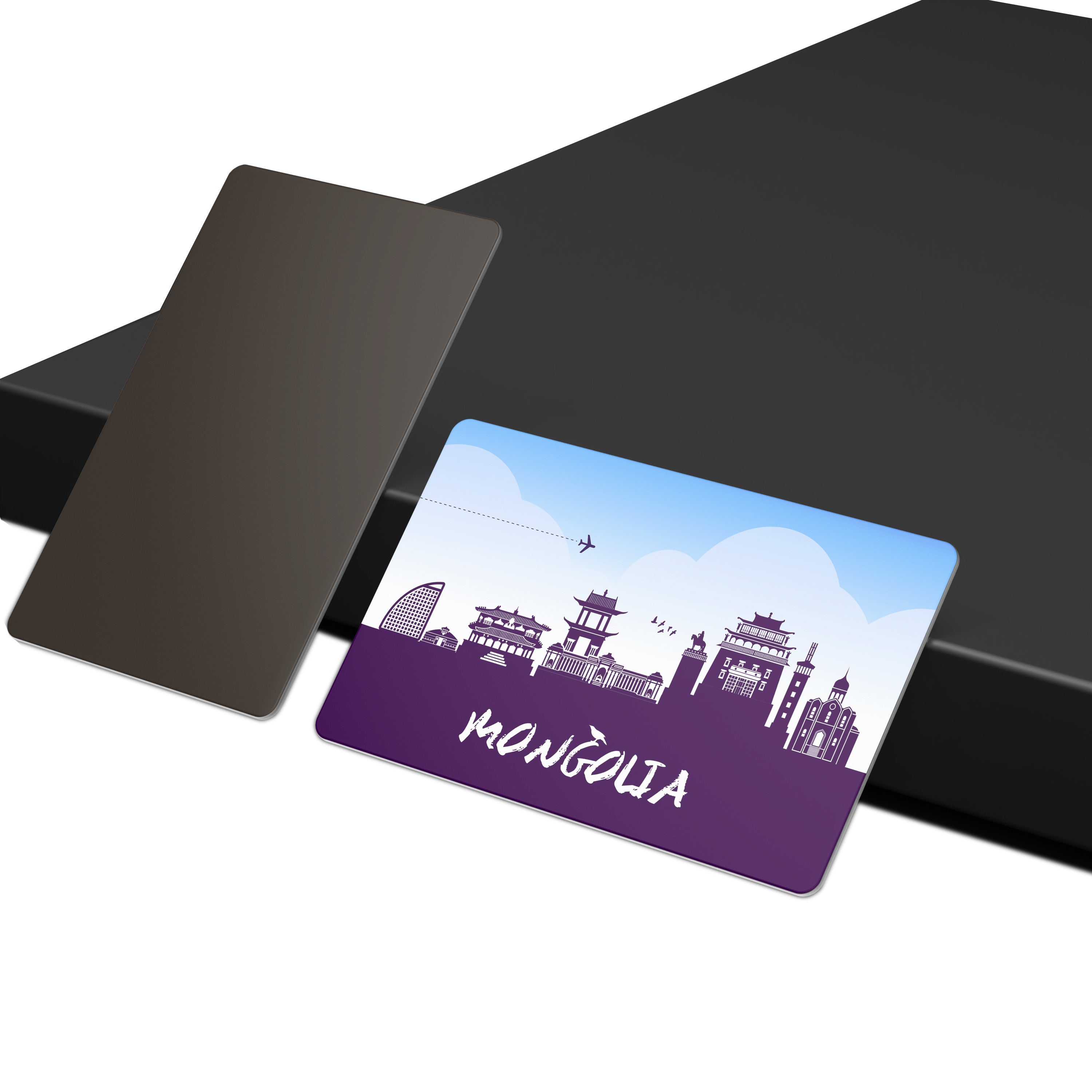 dhcrafts Fridge Magnet Rectangle Acrylic Glass (8.6 x 5.4 cm) Purple Mongolia Design Pack of 1