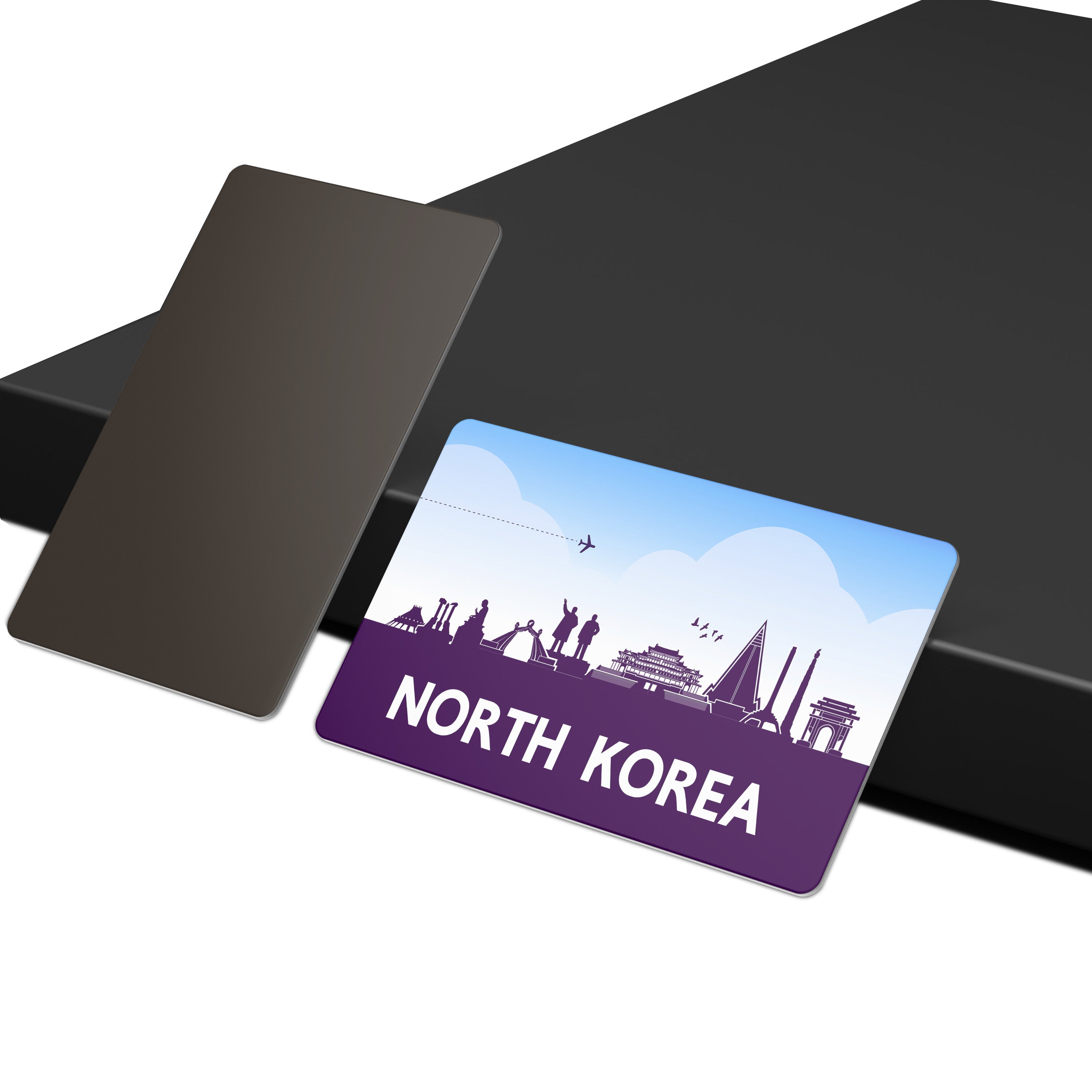 dhcrafts Fridge Magnet Rectangle Acrylic Glass (8.6 x 5.4 cm) Purple North Korea Design Pack of 1
