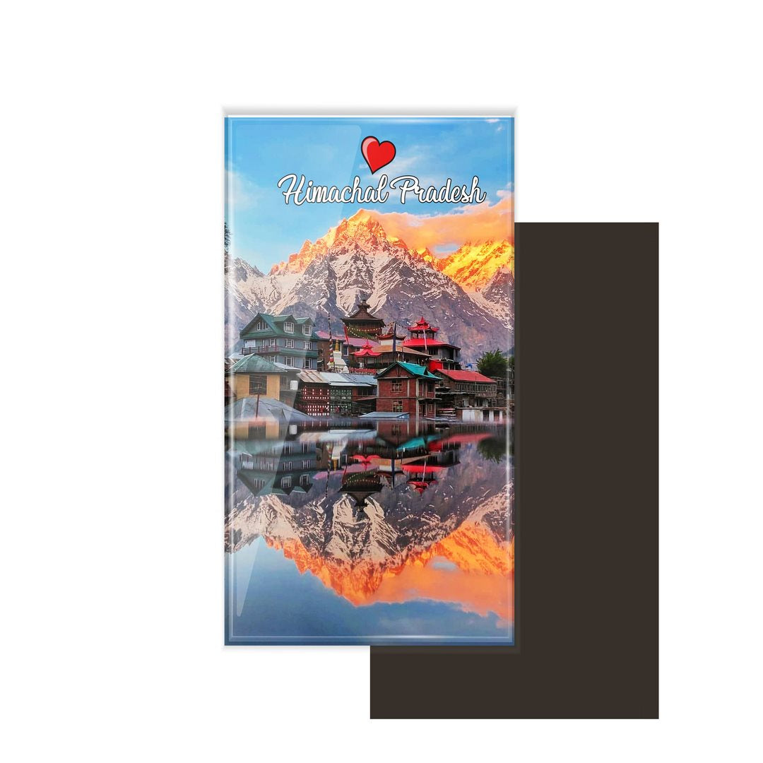 dhcrafts Fridge Magnet Rectangle Acrylic Glass (8.6 x 5.4 cm) Multicolor Himachal Pradesh D1 Design Pack of 1