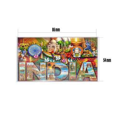 dhcrafts Rectangular Fridge Magnet Multicolor India D1 Design Pack of 1 (8.6cm x 5.4cm)