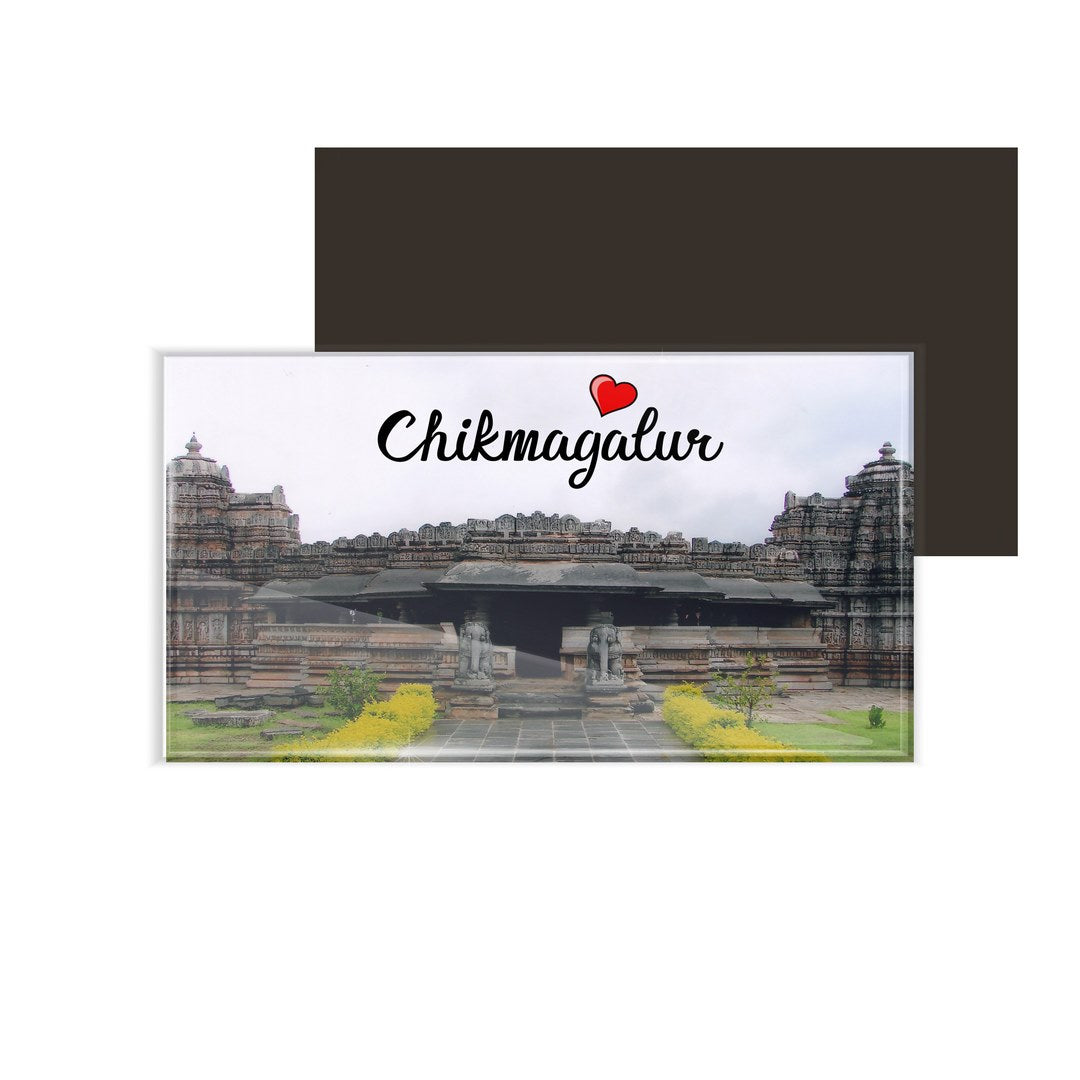 dhcrafts Fridge Magnet Rectangle Acrylic Glass (8.6 x 5.4 cm) Multicolor Karnataka Chikmangalur D3 Design Pack of 1