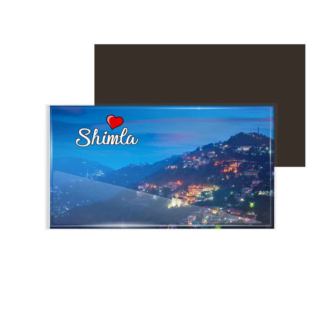 dhcrafts Fridge Magnet Rectangle Acrylic Glass (8.6 x 5.4 cm) Multicolor Himachal Pradesh Shimla D1 Design Pack of 1