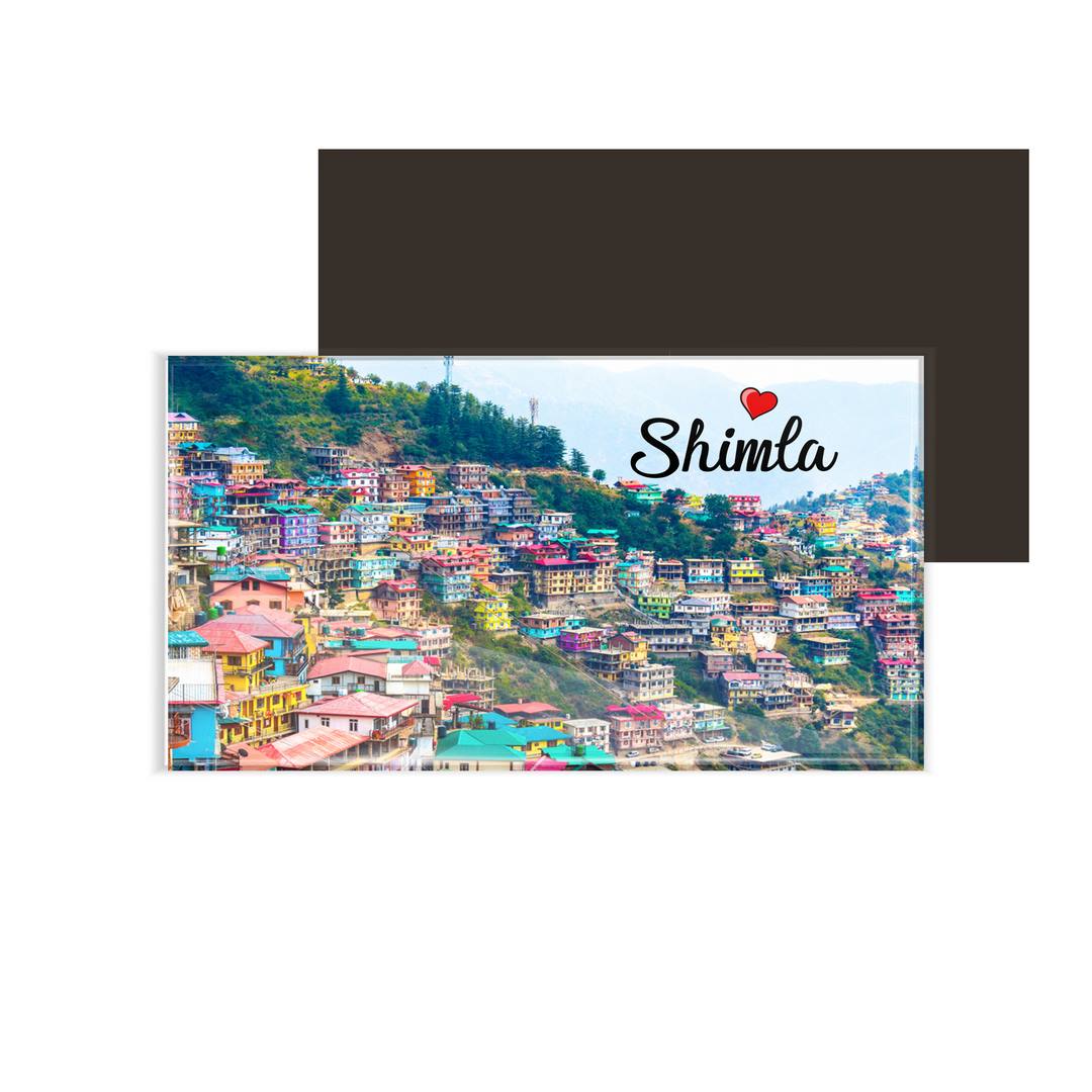 dhcrafts Fridge Magnet Rectangle Acrylic Glass (8.6 x 5.4 cm) Multicolor Himachal Pradesh Shimla D2 Design Pack of 1