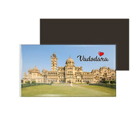 dhcrafts Fridge Magnet Rectangle Acrylic Glass (8.6 x 5.4 cm) Multicolor Gujarat Vadodara Design Pack of 1