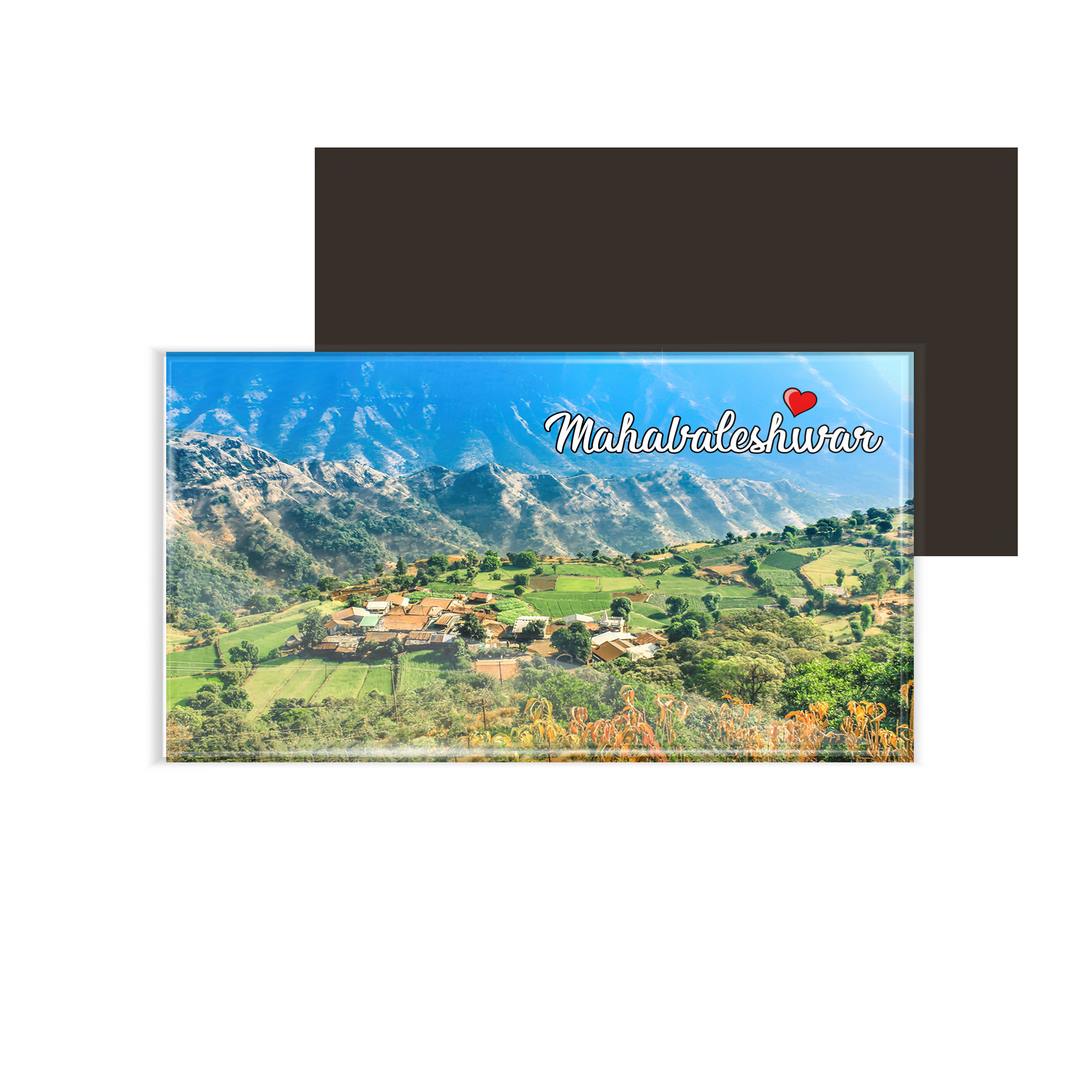 dhcrafts Fridge Magnet Rectangle Acrylic Glass (8.6 x 5.4 cm) Multicolor Maharashtra Mahabaleshwar Design Pack of 1