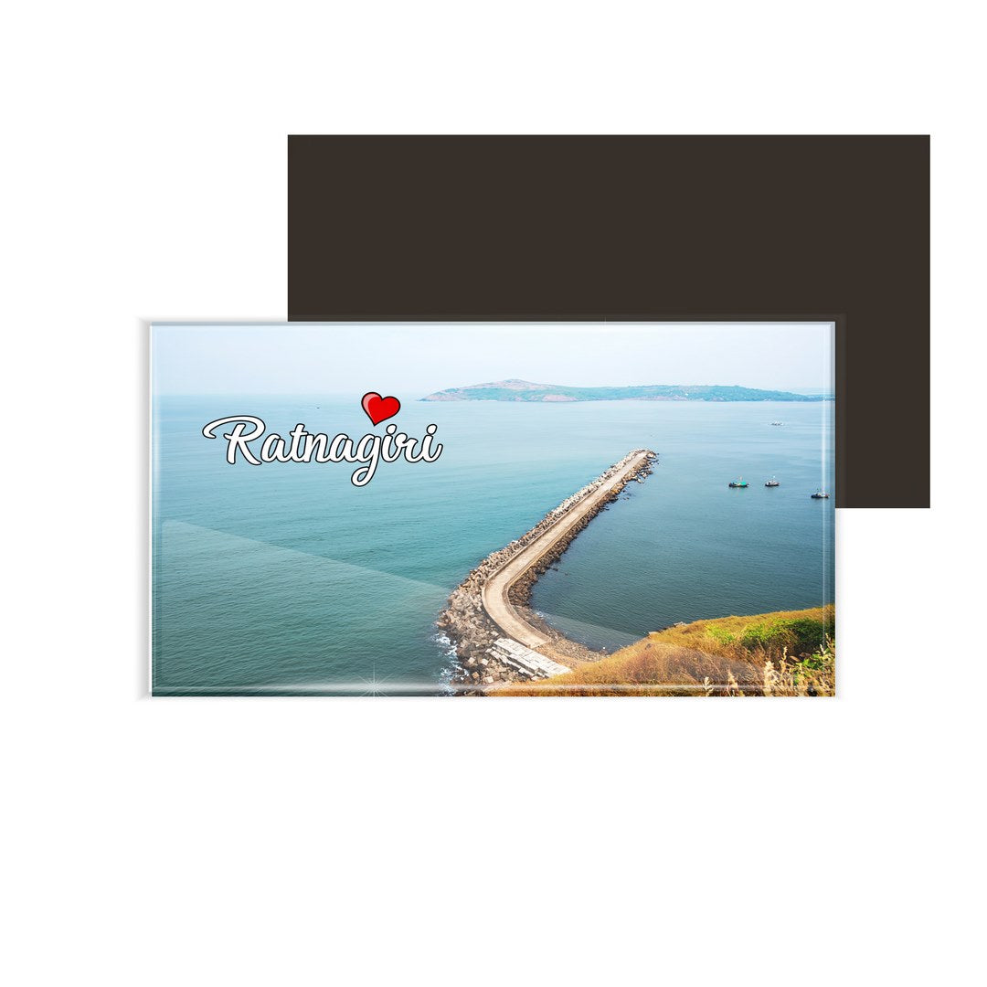 dhcrafts Fridge Magnet Rectangle Acrylic Glass (8.6 x 5.4 cm) Multicolor Maharashtra Ratnagiri Design Pack of 1