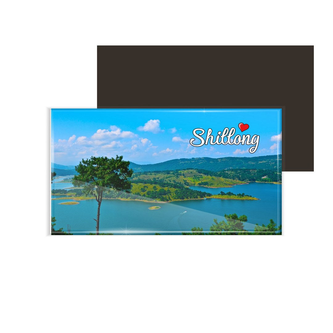 dhcrafts Fridge Magnet Rectangle Acrylic Glass (8.6 x 5.4 cm) Multicolor Meghalaya Shillong Design Pack of 1