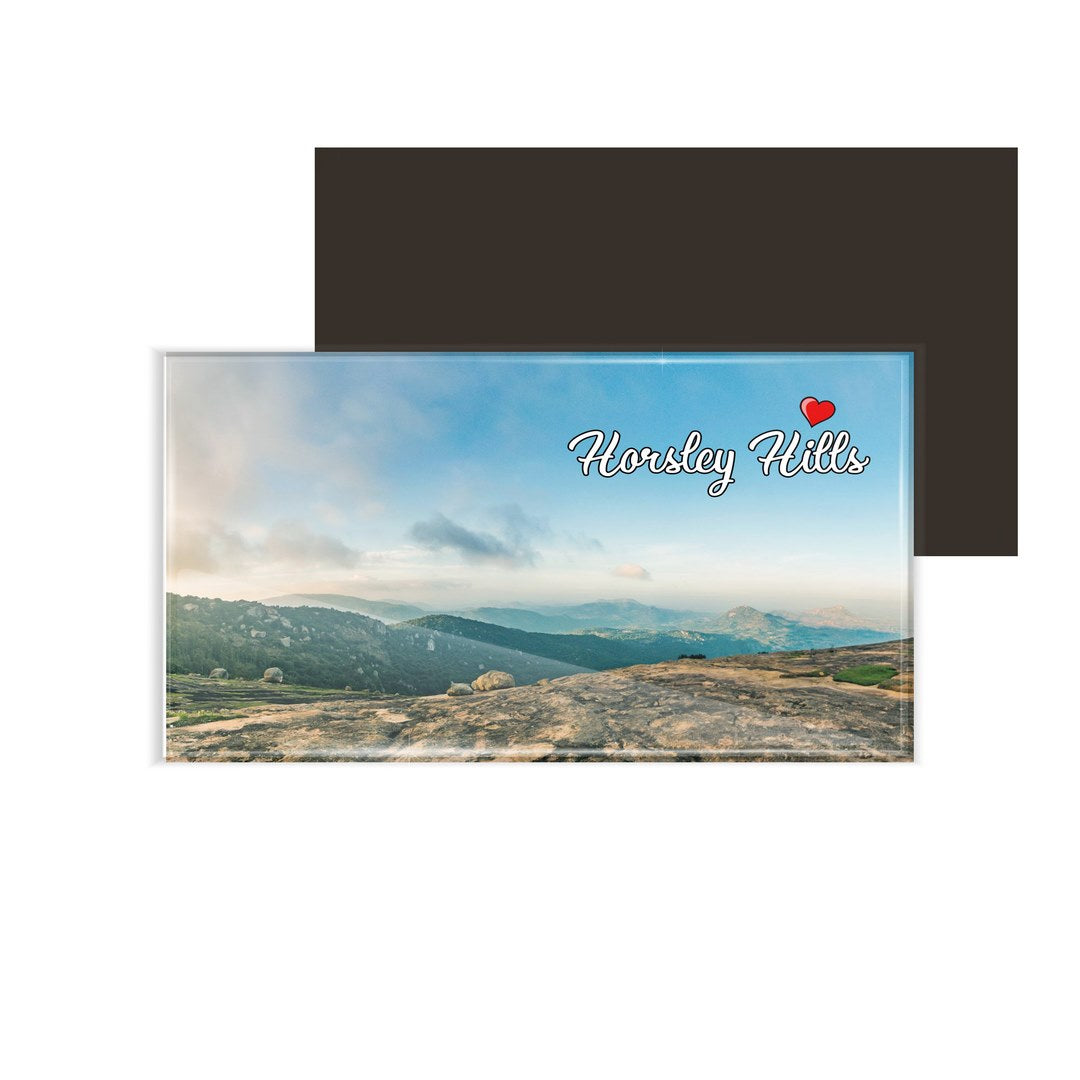 dhcrafts Fridge Magnet Rectangle Acrylic Glass (8.6 x 5.4 cm) Multicolor Andhra Pradesh Horsley Hills Design Pack of 1