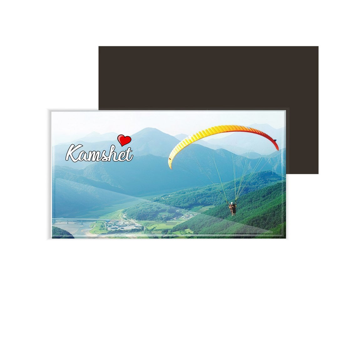 dhcrafts Fridge Magnet Rectangle Acrylic Glass (8.6 x 5.4 cm) Multicolor Maharashtra Kamshet Design Pack of 1