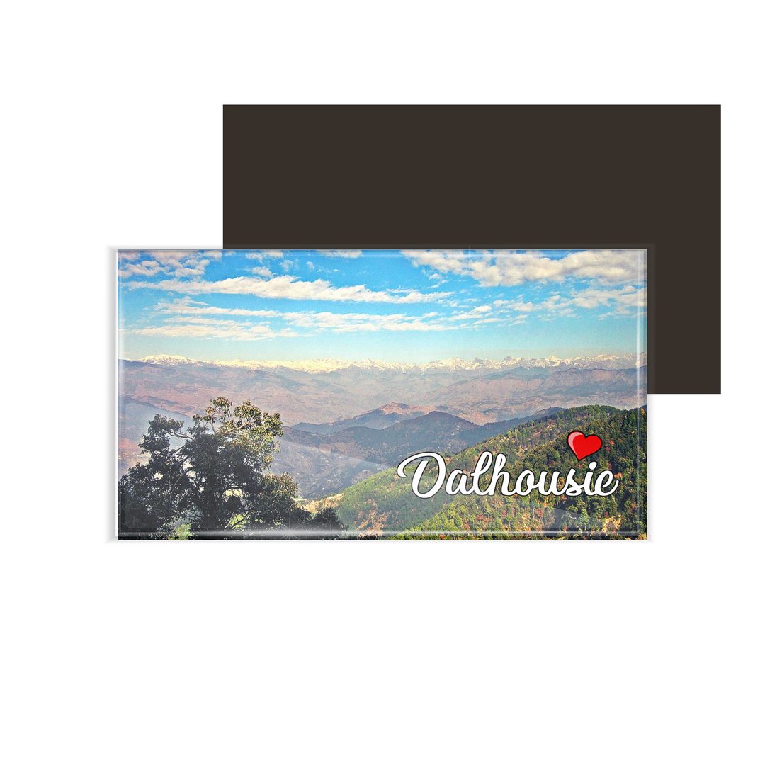 dhcrafts Fridge Magnet Rectangle Acrylic Glass (8.6 x 5.4 cm) Multicolor Himachal Pradesh Dalhousie D1 Design Pack of 1