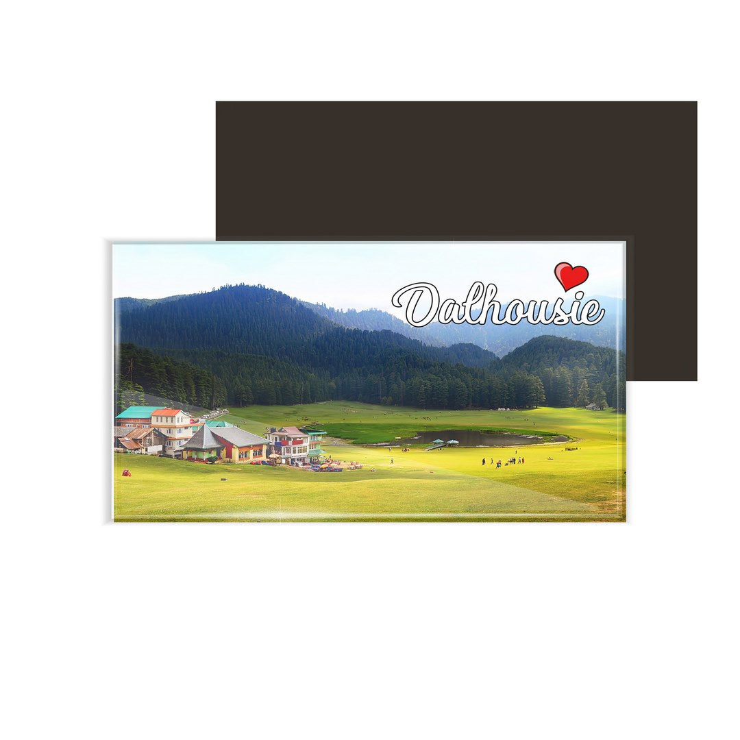 dhcrafts Fridge Magnet Rectangle Acrylic Glass (8.6 x 5.4 cm) Multicolor Himachal Pradesh Dalhousie D2 Design Pack of 1
