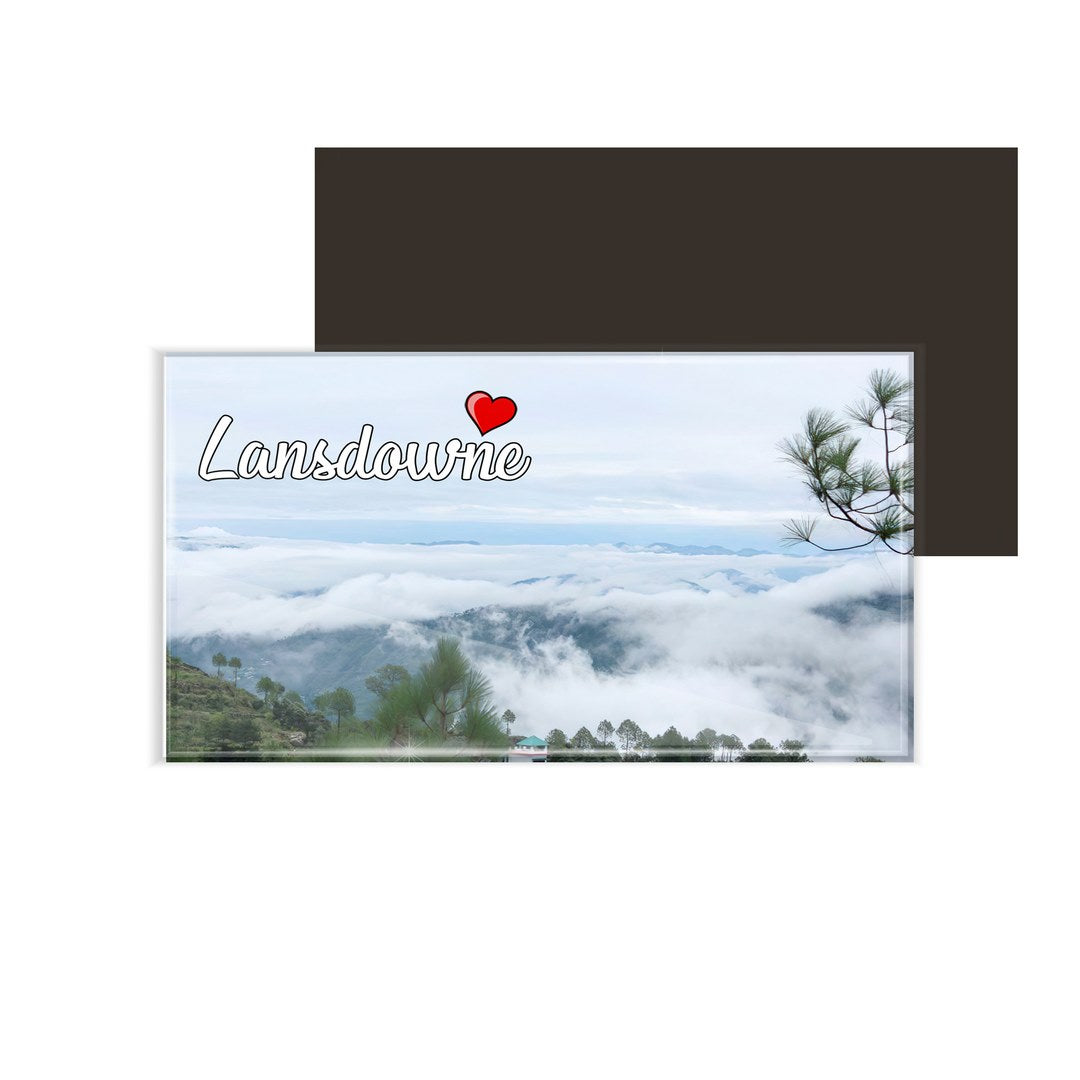 dhcrafts Fridge Magnet Rectangle Acrylic Glass (8.6 x 5.4 cm) Multicolor Uttarakhand Lansdowne D2 Design Pack of 1