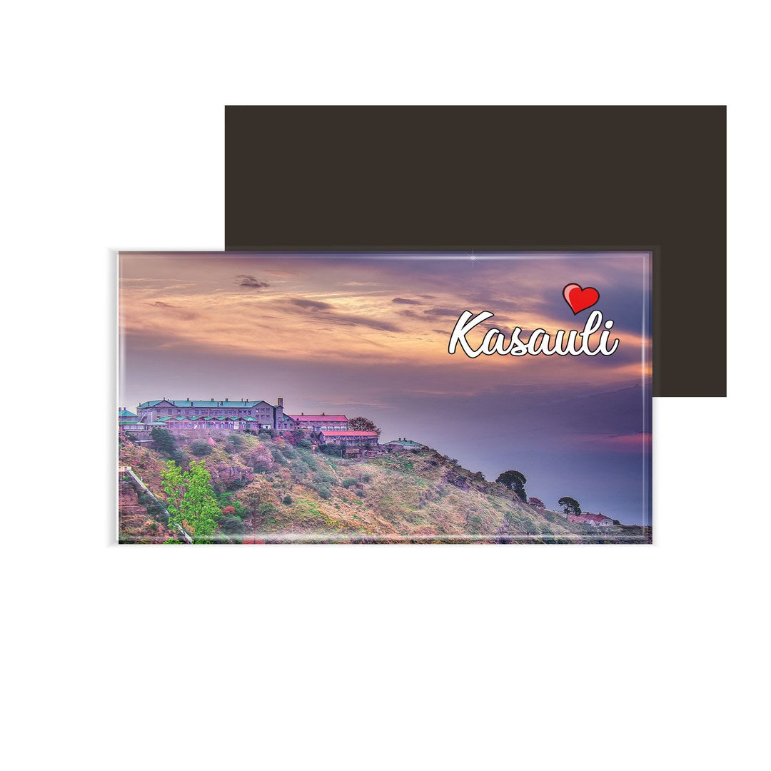 dhcrafts Fridge Magnet Rectangle Acrylic Glass (8.6 x 5.4 cm) Multicolor Himachal Pradesh Kasauli Design Pack of 1
