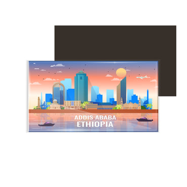 dhcrafts Rectangular Fridge Magnet Multicolor Ethiopia Addis Ababa Design Pack of 1 (8.6cm x 5.4cm)