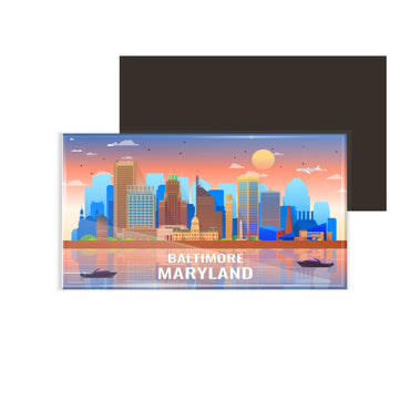 dhcrafts Rectangular Fridge Magnet Multicolor Maryland Baltimore Design Pack of 1 (8.6cm x 5.4cm)