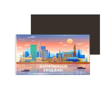 dhcrafts Rectangular Fridge Magnet Multicolor England Birmingham Design Pack of 1 (8.6cm x 5.4cm)