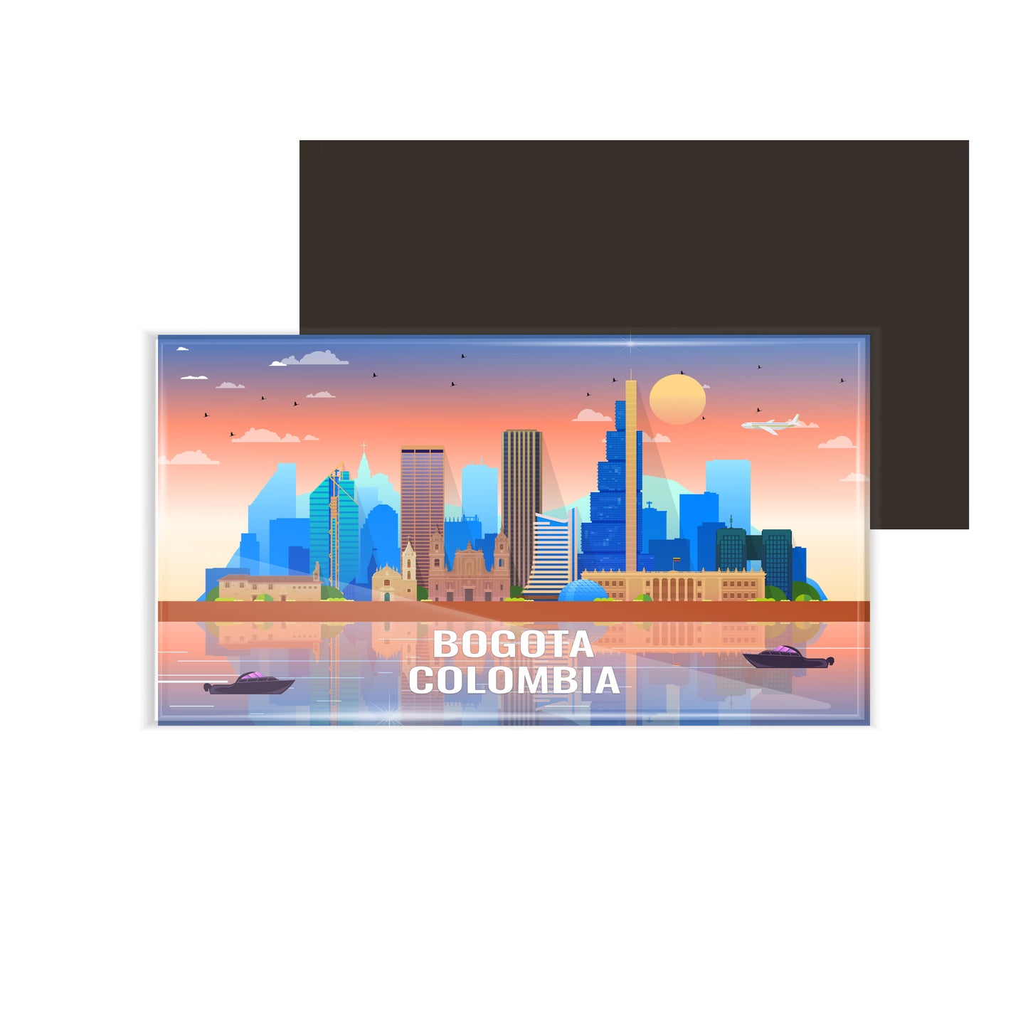 dhcrafts Rectangular Fridge Magnet Multicolor Colombia Bogota Design Pack of 1 (8.6cm x 5.4cm)
