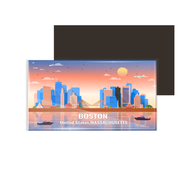 dhcrafts Rectangular Fridge Magnet Multicolor United States, Massachusetts Boston Design Pack of 1 (8.6cm x 5.4cm)