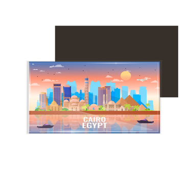 dhcrafts Rectangular Fridge Magnet Multicolor Egypt Cairo Design Pack of 1 (8.6cm x 5.4cm)
