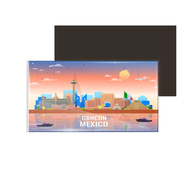 dhcrafts Rectangular Fridge Magnet Multicolor Mexico Cancun Design Pack of 1 (8.6cm x 5.4cm)