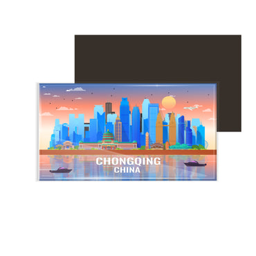 dhcrafts Rectangular Fridge Magnet Multicolor China Chongqing Design Pack of 1 (8.6cm x 5.4cm)