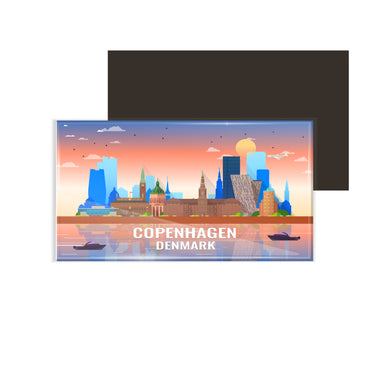 dhcrafts Rectangular Fridge Magnet Multicolor Denmark Copenhagen Design Pack of 1 (8.6cm x 5.4cm)