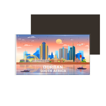 dhcrafts Rectangular Fridge Magnet Multicolor South Africa Durban Design Pack of 1 (8.6cm x 5.4cm)