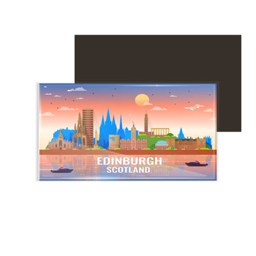 dhcrafts Rectangular Fridge Magnet Multicolor Scotland Edinburgh Design Pack of 1 (8.6cm x 5.4cm)