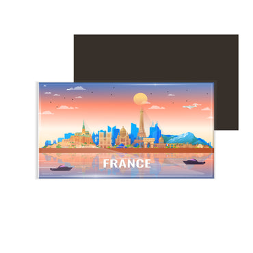 dhcrafts Rectangular Fridge Magnet Multicolor France Design Pack of 1 (8.6cm x 5.4cm)