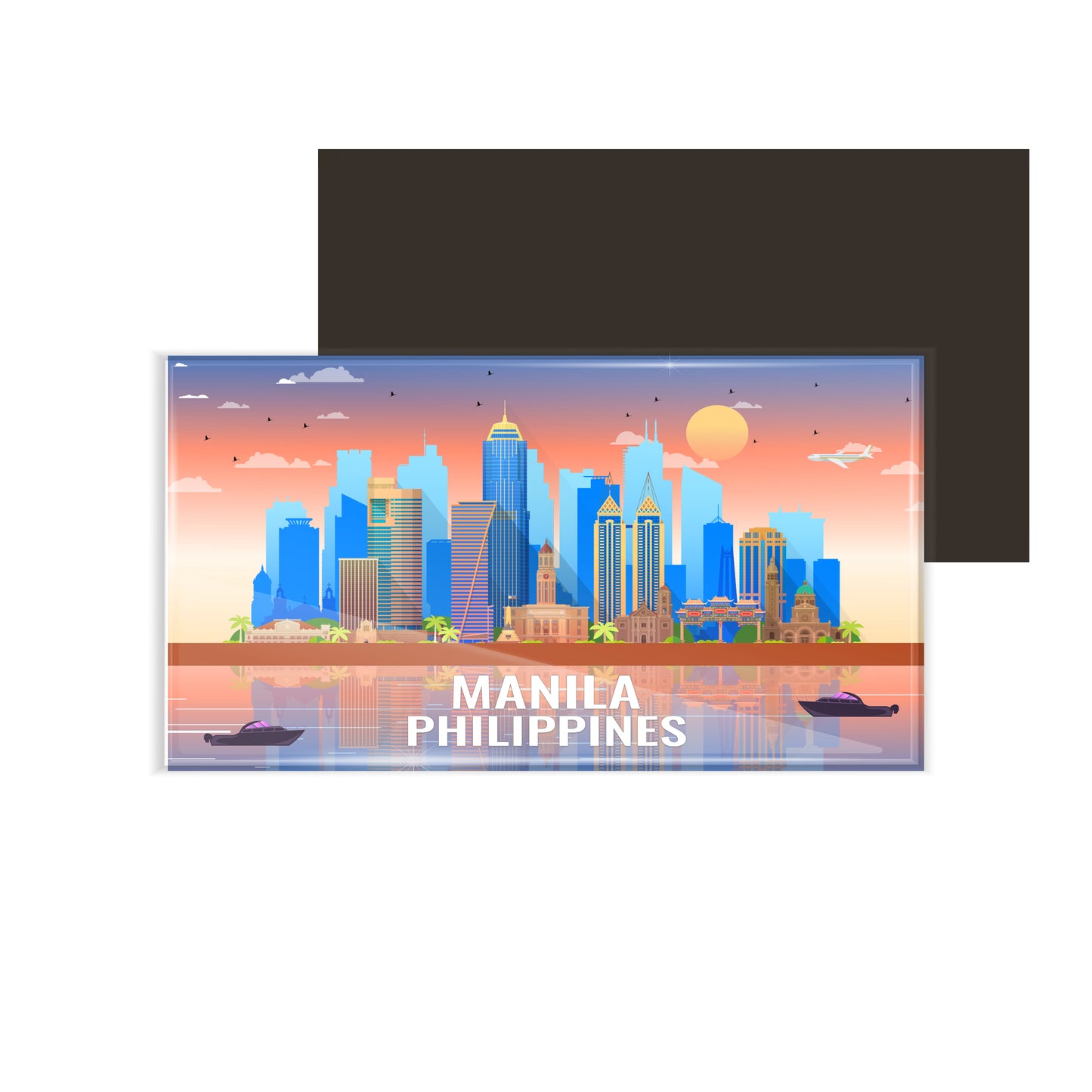 dhcrafts Rectangular Fridge Magnet Multicolor Philippines Manila Design Pack of 1 (8.6cm x 5.4cm)