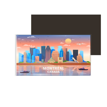 dhcrafts Rectangular Fridge Magnet Multicolor Canada Montreal Design Pack of 1 (8.6cm x 5.4cm)