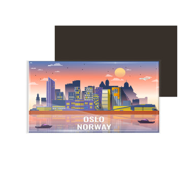 dhcrafts Rectangular Fridge Magnet Multicolor Norway Oslo Design Pack of 1 (8.6cm x 5.4cm)