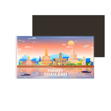 dhcrafts Rectangular Fridge Magnet Multicolor Thailand Phuket Design Pack of 1 (8.6cm x 5.4cm)