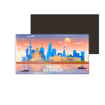 dhcrafts Rectangular Fridge Magnet Multicolor Geogia Tbilisi Design Pack of 1 (8.6cm x 5.4cm)