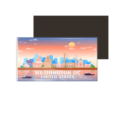 dhcrafts Rectangular Fridge Magnet Multicolor United States Washington DC Design Pack of 1 (8.6cm x 5.4cm)