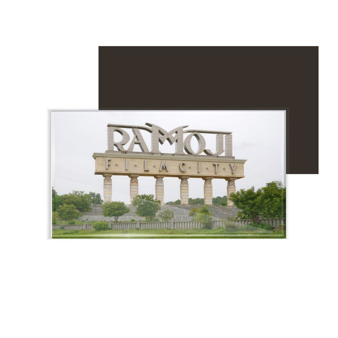 dhcrafts Fridge Magnet Rectangle Acrylic Glass (8.6 x 5.4 cm) Telangana Ramoji Design Pack of 1