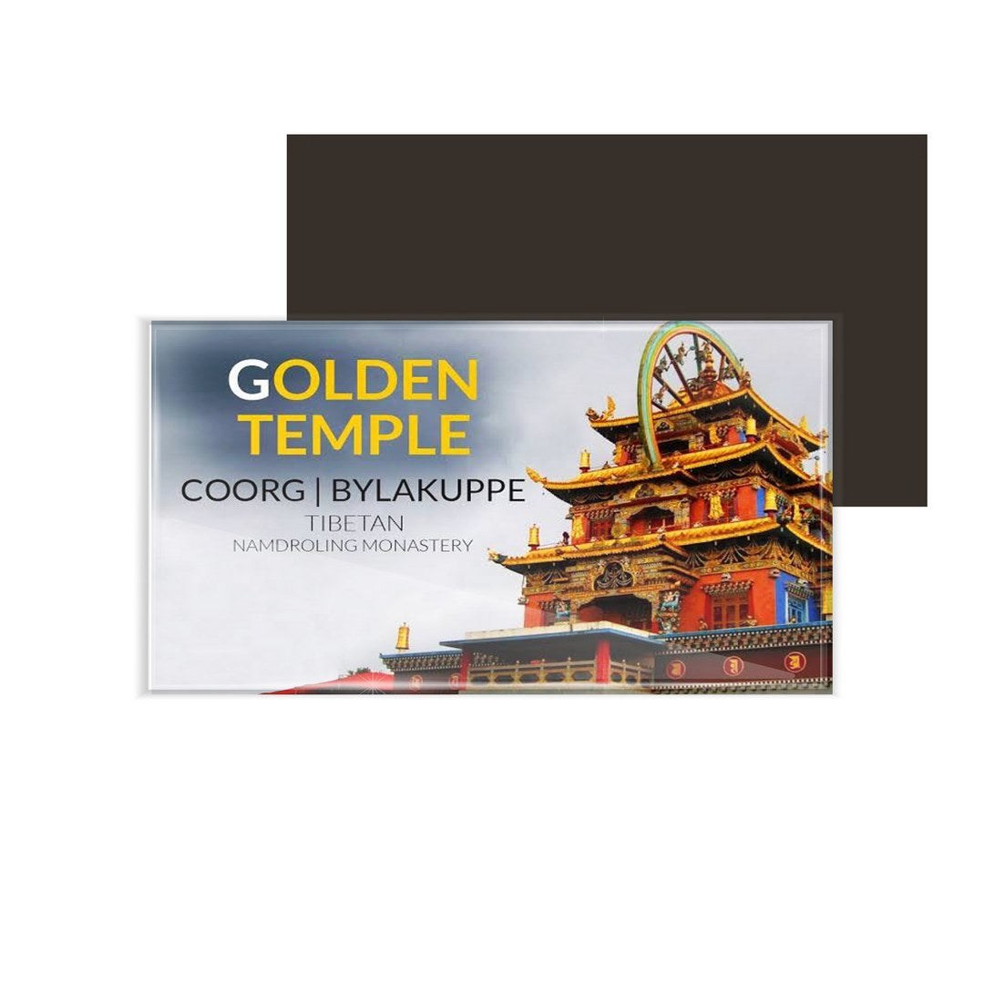dhcrafts Fridge Magnet Rectangle Acrylic Glass (8.6 x 5.4 cm) Karnataka Golden Temple Coorg Bylakuppe Tibetan Namdroling Monastery Design Pack of 1