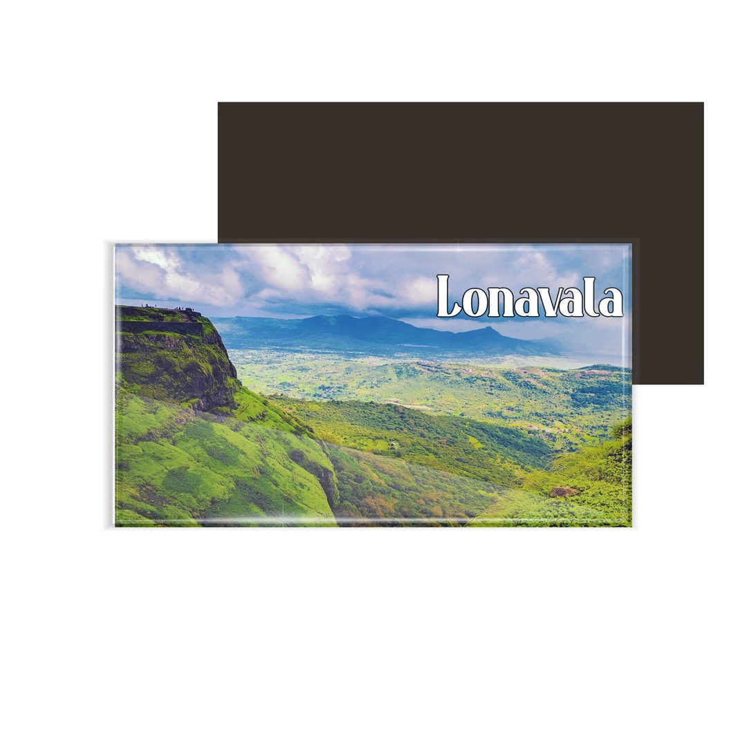 dhcrafts Fridge Magnet Rectangle Acrylic Glass (8.6 x 5.4 cm) Maharashtra Lonavala Design Pack of 1