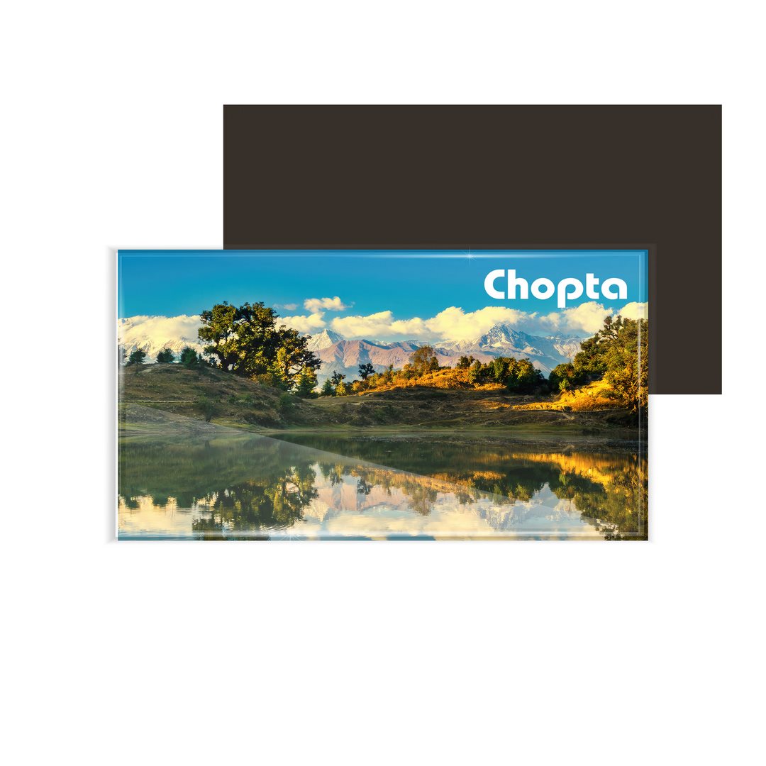 dhcrafts Multicolor Uttarakhand Chopta Design Rectangular Acrylic Fridge Magnet / Magnetic Card Pack of 1 (8.6cm x 5.4cm)