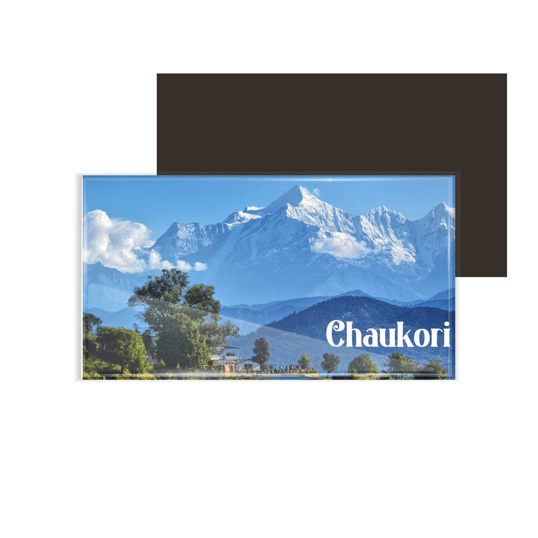 dhcrafts Multicolor Uttarakhand Chaukori Design Rectangular Acrylic Fridge Magnet / Magnetic Card Pack of 1 (8.6cm x 5.4cm)
