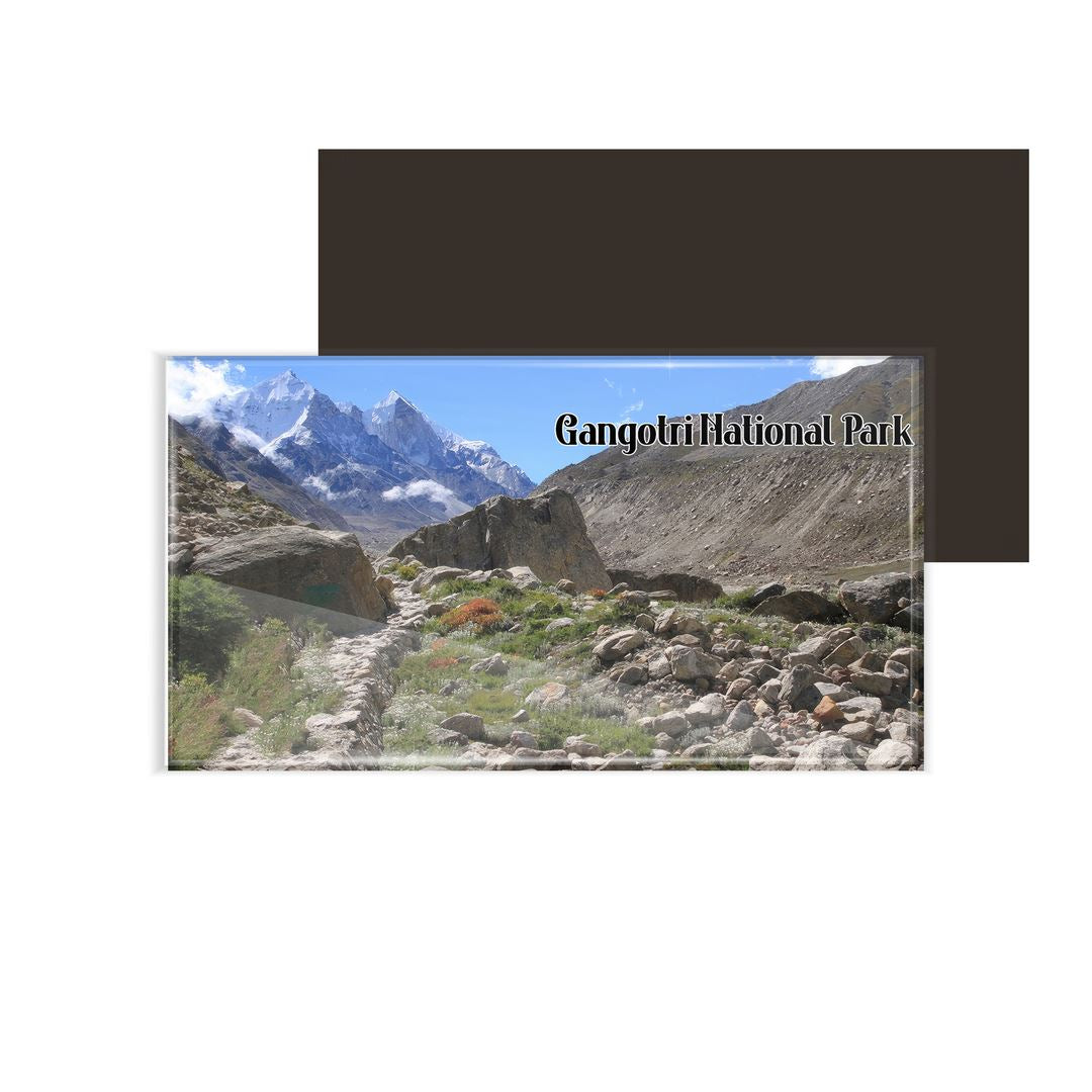 dhcrafts Multicolor Uttarakhand Gangotri National Park Design Rectangular Acrylic Fridge Magnet / Magnetic Card Pack of 1 (8.6cm x 5.4cm)
