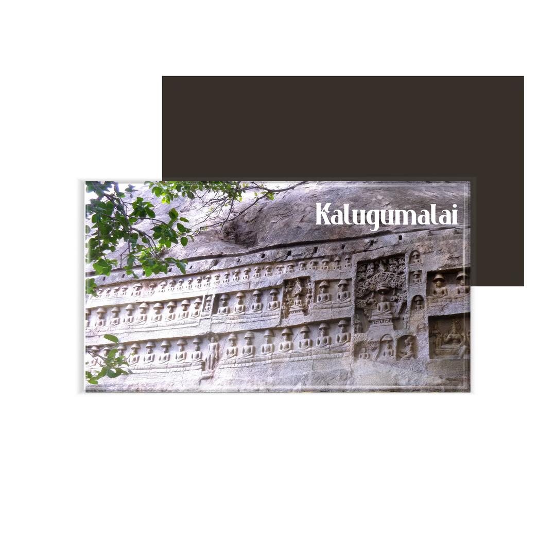 dhcrafts Multicolor Tamil Nadu Kalugumalai Design Rectangular Acrylic Fridge Magnet / Magnetic Card Pack of 1 (8.6cm x 5.4cm)