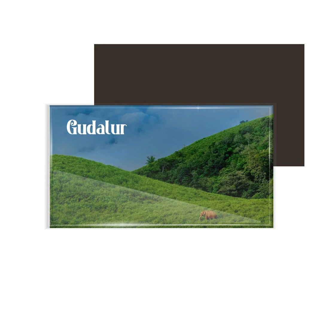 dhcrafts Multicolor Tamil Nadu Gudalur Design Rectangular Acrylic Fridge Magnet / Magnetic Card Pack of 1 (8.6cm x 5.4cm)