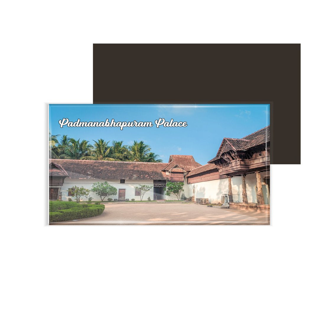 dhcrafts Multicolor Tamil Nadu Padmanabhapuram Palace D1 Design Rectangular Acrylic Fridge Magnet / Magnetic Card Pack of 1 (8.6cm x 5.4cm)